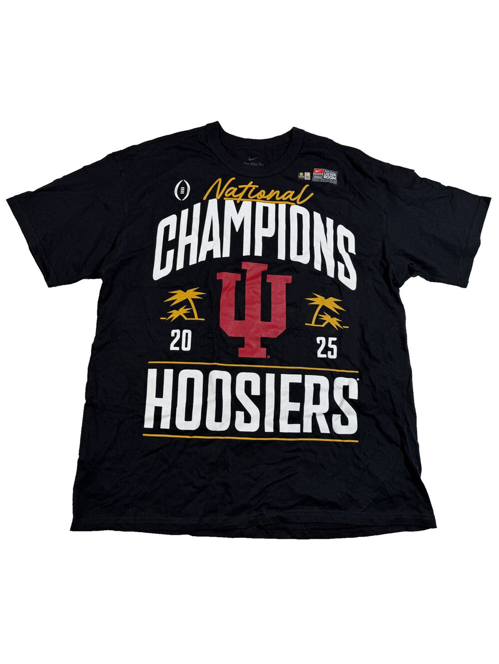 Nike Indiana Hoosiers 2025 National Champions Two Sided T Shirt Mens M NEW